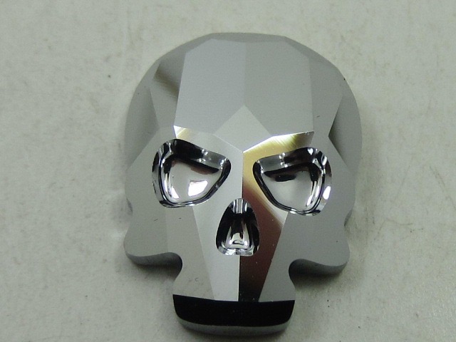 4 pcs. 14x10.5mm SKULL LIGHT CHROME HOT FIX European Rhinestones